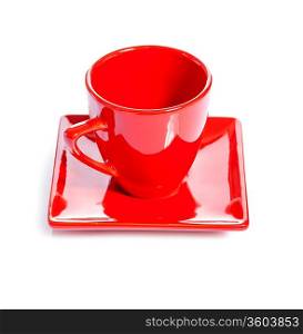 a red coffee cup isolated