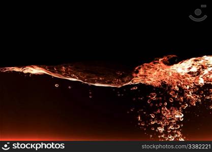 A red fire water background abstract
