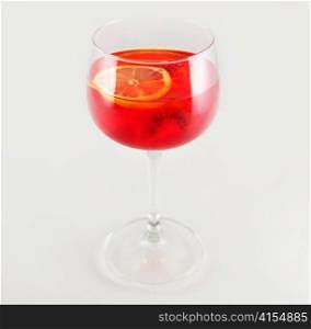 a red jello in a glass
