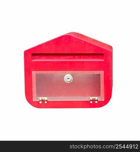 A red mailbox on isolated white with clipping path.