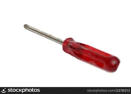 a red screwdriver isolated on white