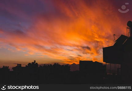 A red sunset in Antalya / Turkey