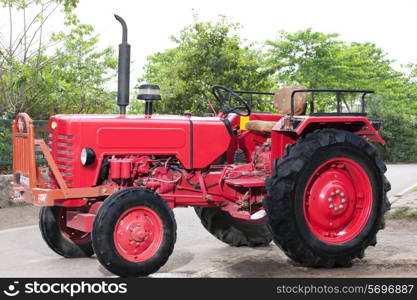 A red tractor