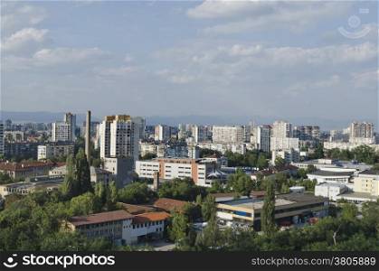 A residential district of contemporary bulgarian houses in city Sofia, Bulgaria