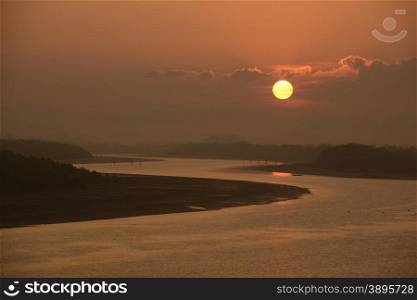 a river by sunrise near the city of Myeik in the south in Myanmar in Southeastasia.. ASIA MYANMAR BURMA MYEIK LANDSCAPE RIVER
