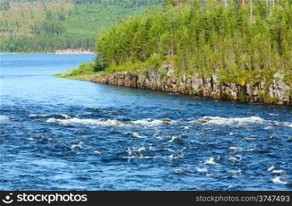 A river in Sweden in the summer.