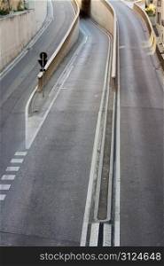 A Road With Three Lanes Dividing