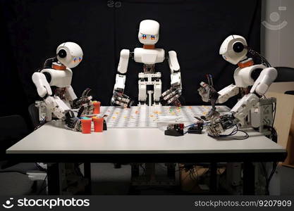 a robot learning how to perform a task by attempting different approaches, with each attempt recorded and analyzed, created with generative ai. a robot learning how to perform a task by attempting different approaches, with each attempt recorded and analyzed