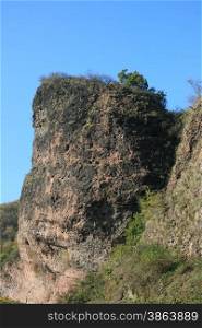 a rock shaped like a tower