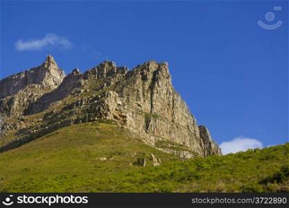 A rocky and steep mountain in Cape Town, South Africa