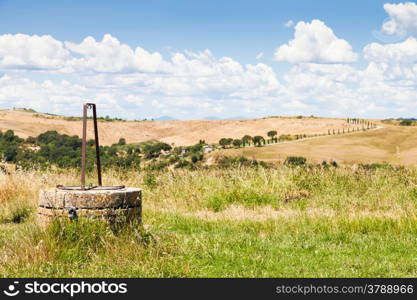 A romantic view of tuscany country in summer season, close to San Quirico