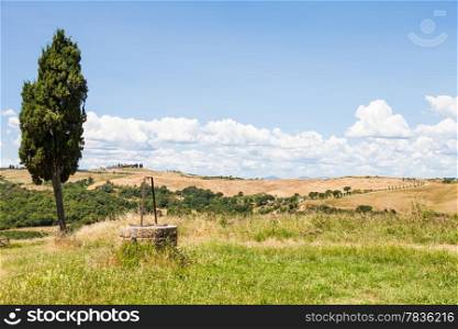 A romantic view of tuscany country in summer season, close to San Quirico