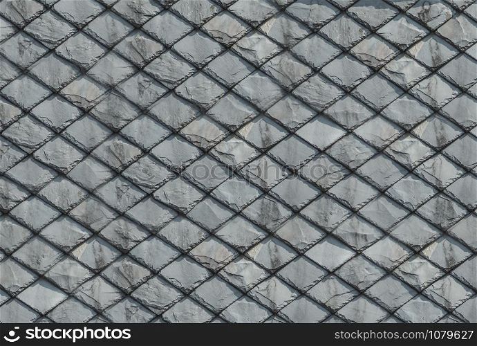 a roof of black slate. Thuringian slate. background texture from shingles