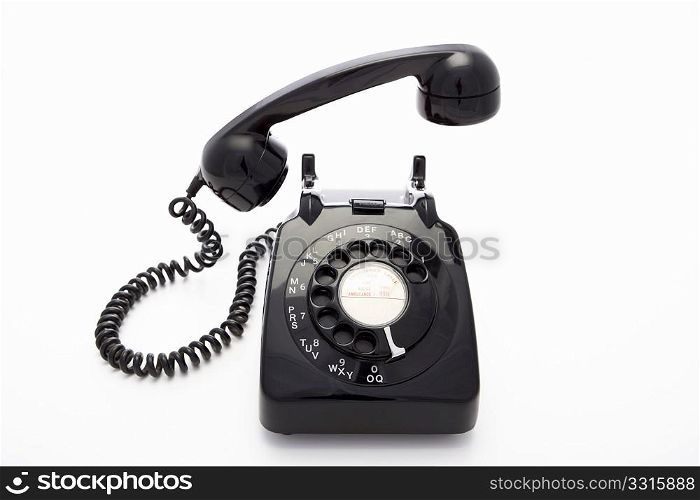 A rotary dial telephone