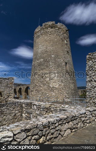 A round tower in the territory of the upper castle - the largest castle in Slovakia - Spis Castle.