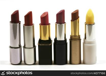 A row of lipsticks