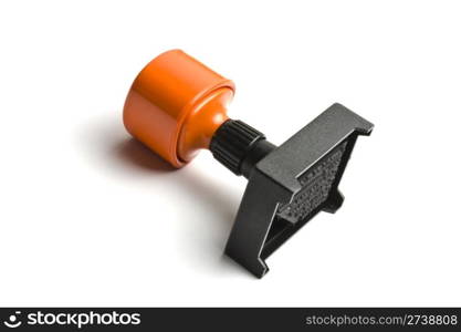 A rubber stamp isolated on white background
