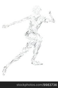 A runner hand drawn sketch. Abstract fitness illustration. A runner hand drawn sketch. fitness illustration