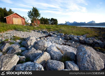 A rural landscape on the coast of northern Norway