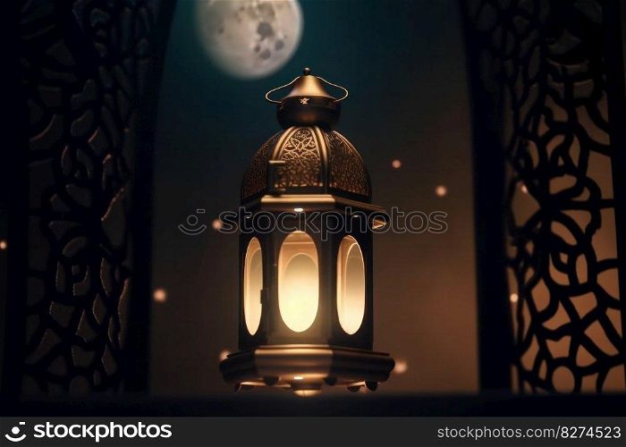 A rustic Lantern with a candle inside adds a warm and cozy atmosphere to the illuminated desert floor, perfect for c&ing, hiking, and wilderness adventures. Ai Generative