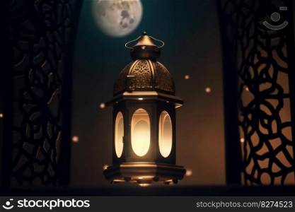 A rustic Lantern with a candle inside adds a warm and cozy atmosphere to the illuminated desert floor, perfect for c&ing, hiking, and wilderness adventures. Ai Generative