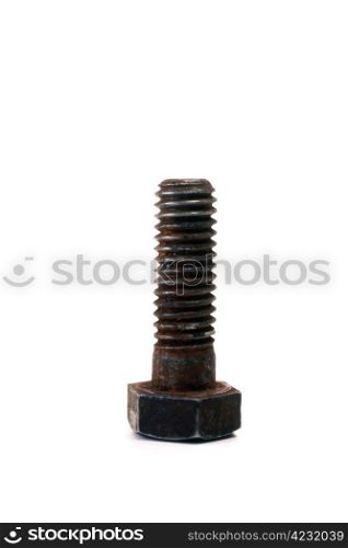 A Rusty bolt isolated on white background