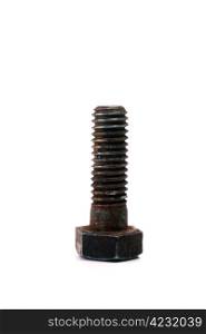 A Rusty bolt isolated on white background