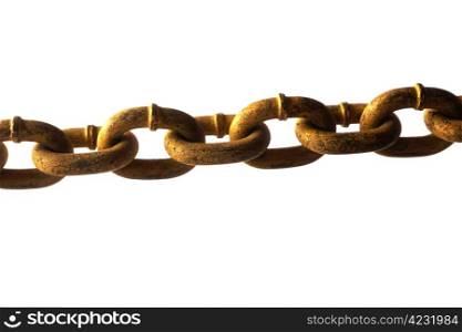 A Rusty chain isolated on white background