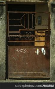 A rusty iron door texture