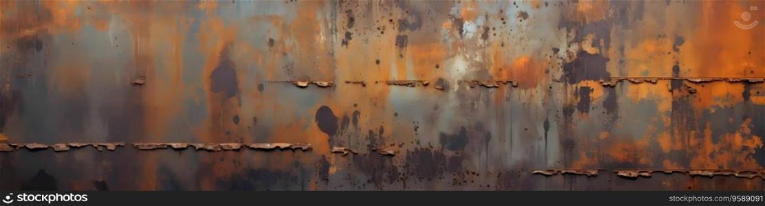 A rusty metallic background. Banner with copy space for text. A rusty metallic background. Banner with copy space for text.