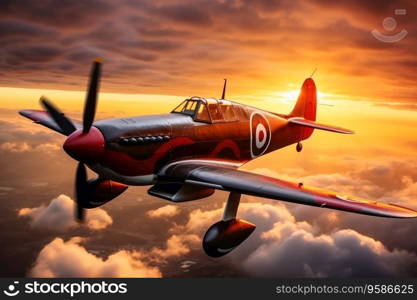 A second world war plane in the dramatic sky