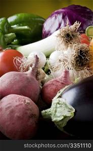 A selection of fresh organic vegetables