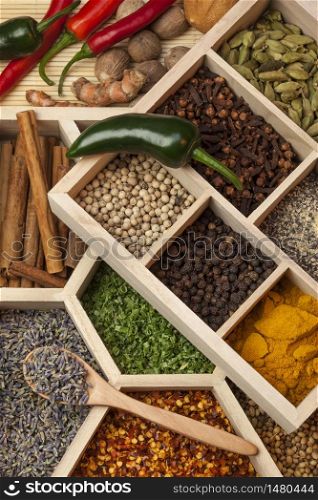 A selection of spices used in cooking