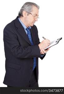 a seniors businessman a over white background