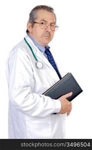 a seniors doctor a over white background