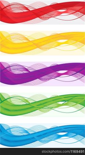A set of abstract banners for web header of different colors
