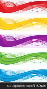 A set of abstract banners for web header of different colors