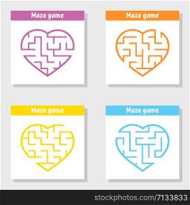 A set of mazes. Game for kids. Puzzle for children. Maze conundrum. Cartoon style. Visual worksheets. Activity page. Color vector illustration. A set of mazes. Game for kids. Puzzle for children. Maze conundrum. Cartoon style. Visual worksheets. Activity page. Color vector illustration.