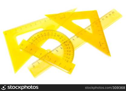 a set of measuring tools on white background