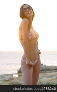 A sexy woman wearing a bikini.