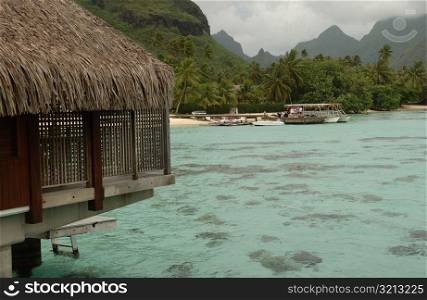 A shallow beach with corals, Moorea, Tahiti, French Polynesia, South Pacific
