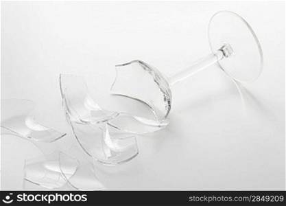 A shattered wine glass