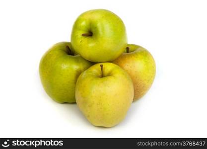 A shiny green apple isolated on a white background