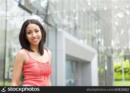 A shot of a beautiful mixed race woman outdoor
