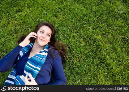 A shot of a mixed race student talking on the phone