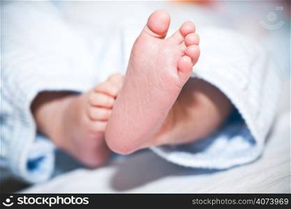 A shot of a newborn baby feet