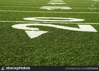 A shot of an american footbal field