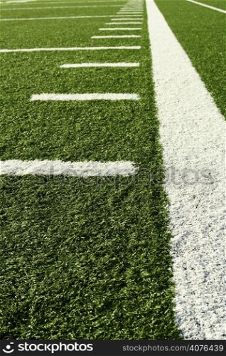 A shot of an american football field