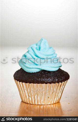 A shot of delicious cupcakes on a table
