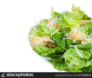 A simple Caesar salad with shallow depth of field. Clipping path.